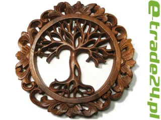 Rzeźba z Drewna DRZEWO Życia SZCZĘŚCIA Ornament 30cm